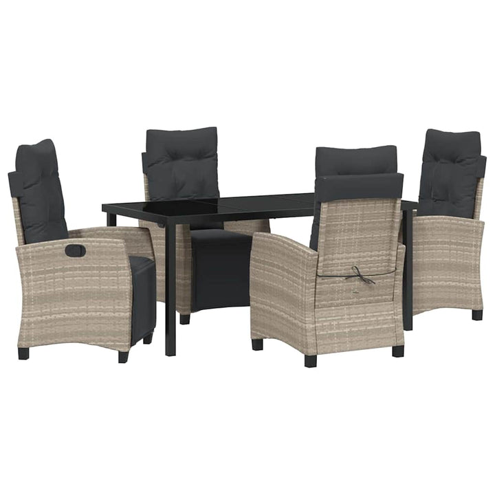 Have Spisebordssæt 5 pcs Lysegrå polyrattan