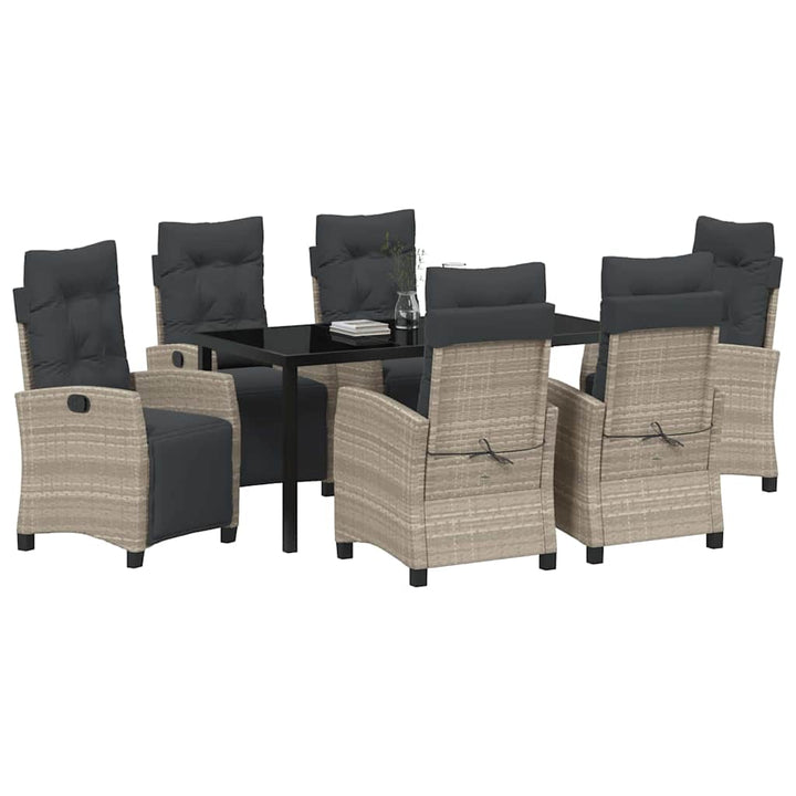 Have Spisebordssæt 7 pcs Lysegrå polyrattan