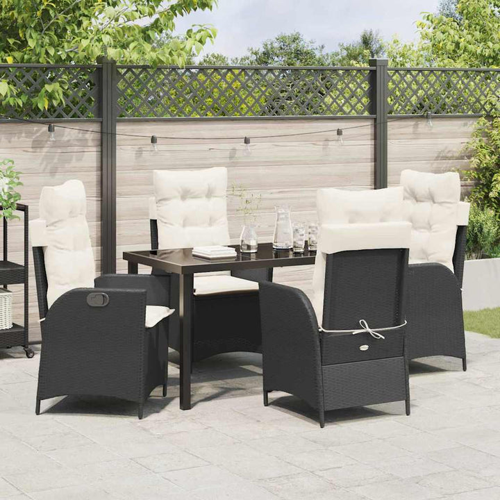 Have Spisebordssæt 5 pcs Sort polyrattan