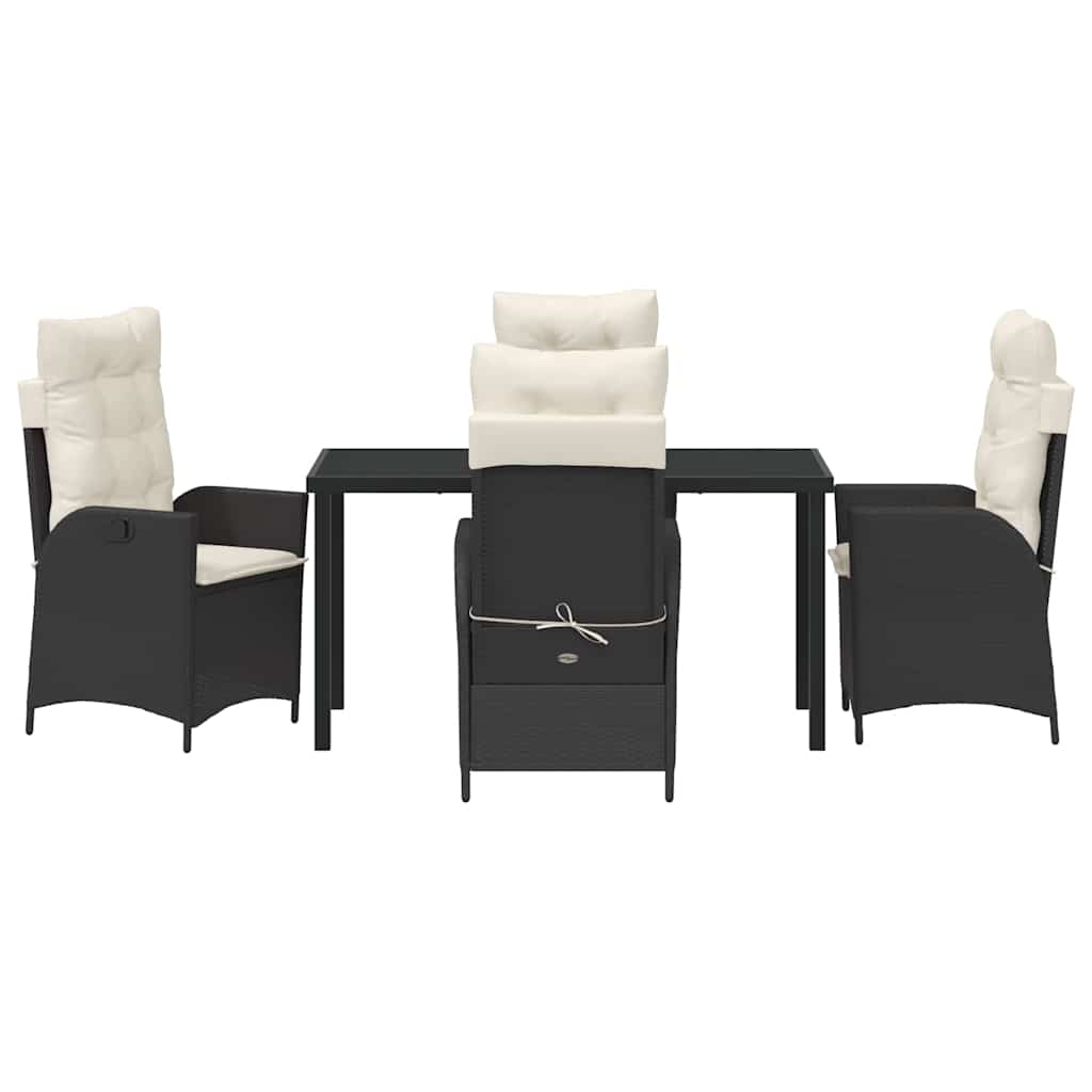 Have Spisebordssæt 5 pcs Sort polyrattan