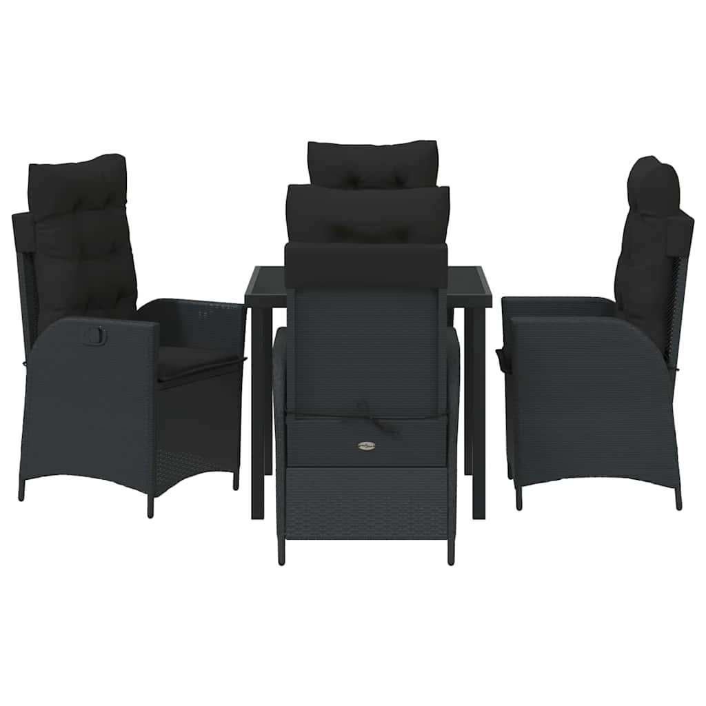 Have Spisebordssæt 5 pcs Sort polyrattan