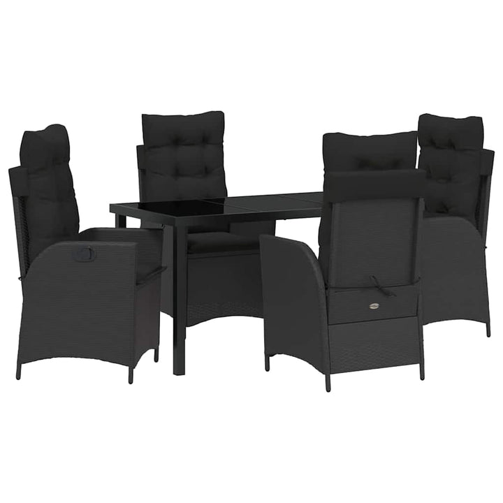 Have Spisebordssæt 5 pcs Sort polyrattan