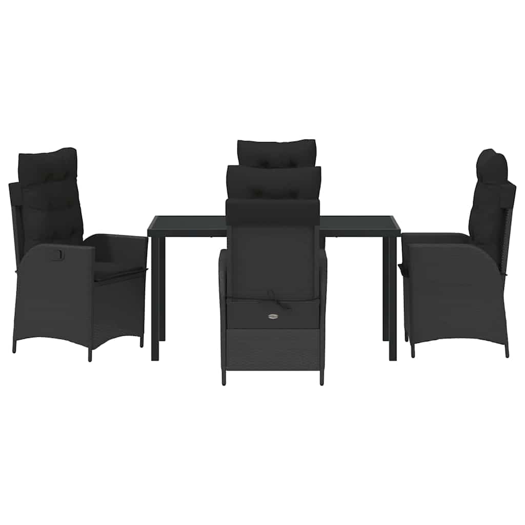 Have Spisebordssæt 5 pcs Sort polyrattan