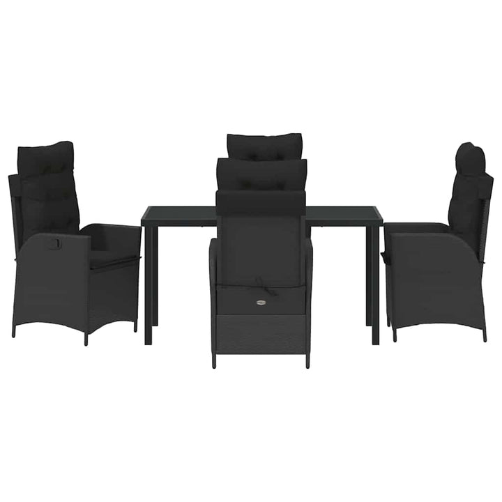 Have Spisebordssæt 5 pcs Sort polyrattan