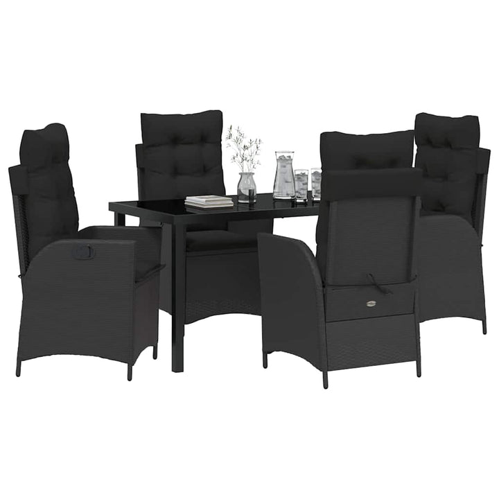 Have Spisebordssæt 5 pcs Sort polyrattan