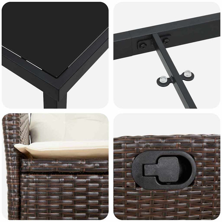 Have Spisebordssæt 3 pcs Brun polyrattan