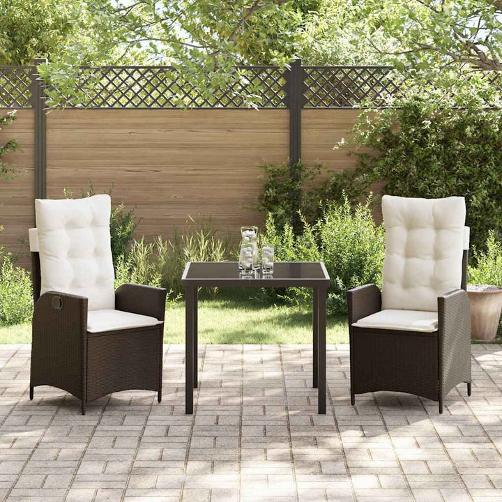 Have Spisebordssæt 3 pcs Brun polyrattan