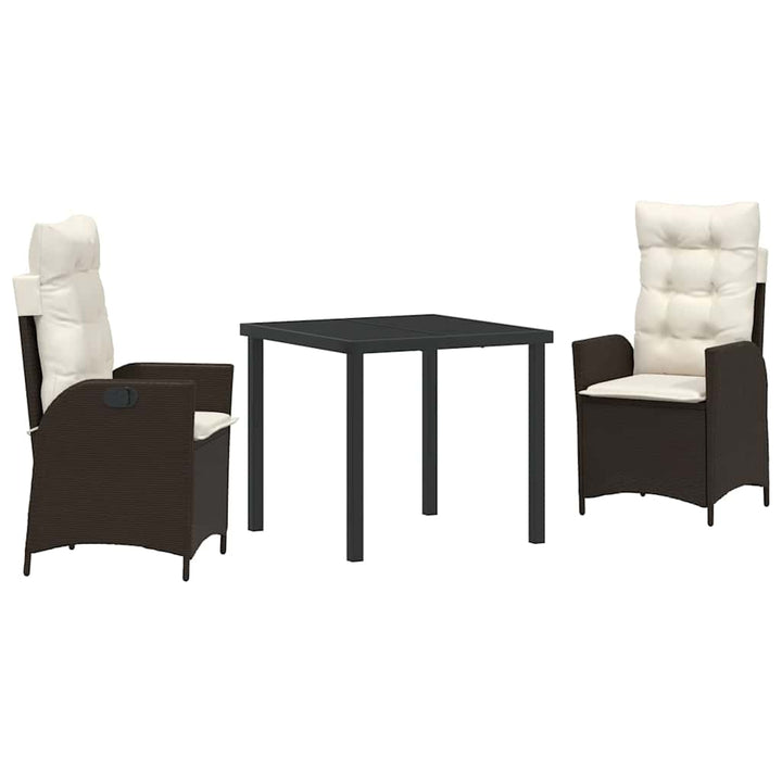 Have Spisebordssæt 3 pcs Brun polyrattan