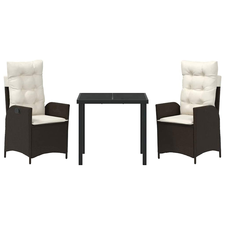 Have Spisebordssæt 3 pcs Brun polyrattan