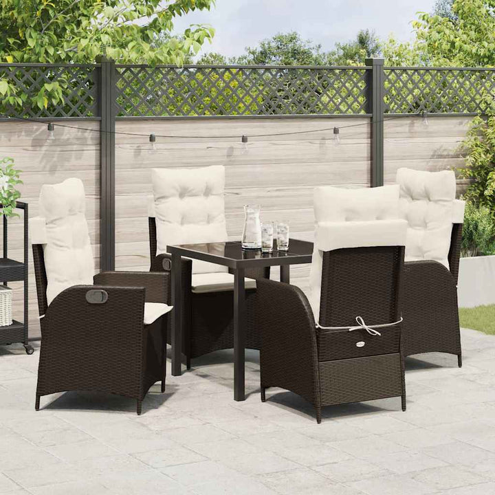 Have Spisebordssæt 5 pcs Brun polyrattan
