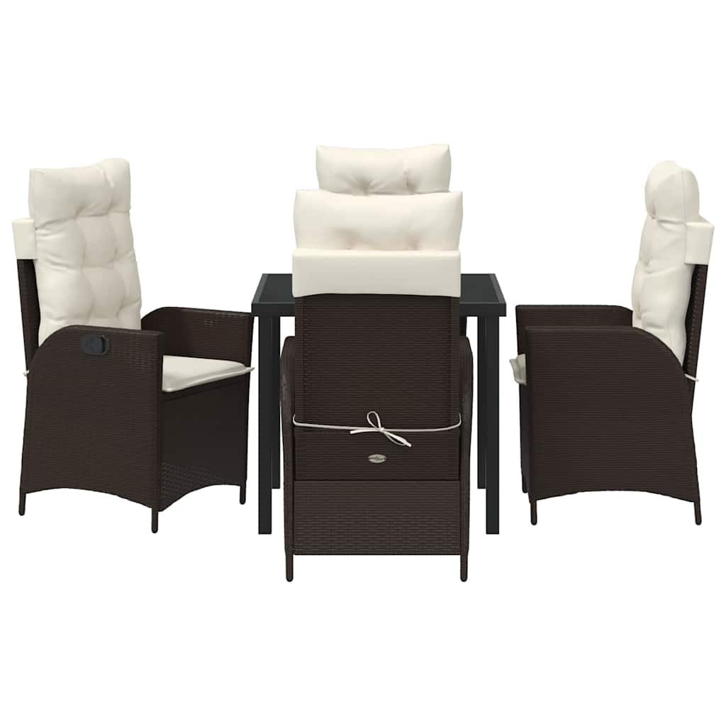 Have Spisebordssæt 5 pcs Brun polyrattan