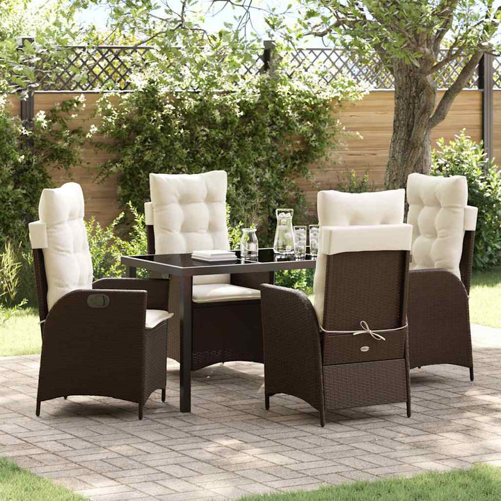 Have Spisebordssæt 5 pcs Brun polyrattan