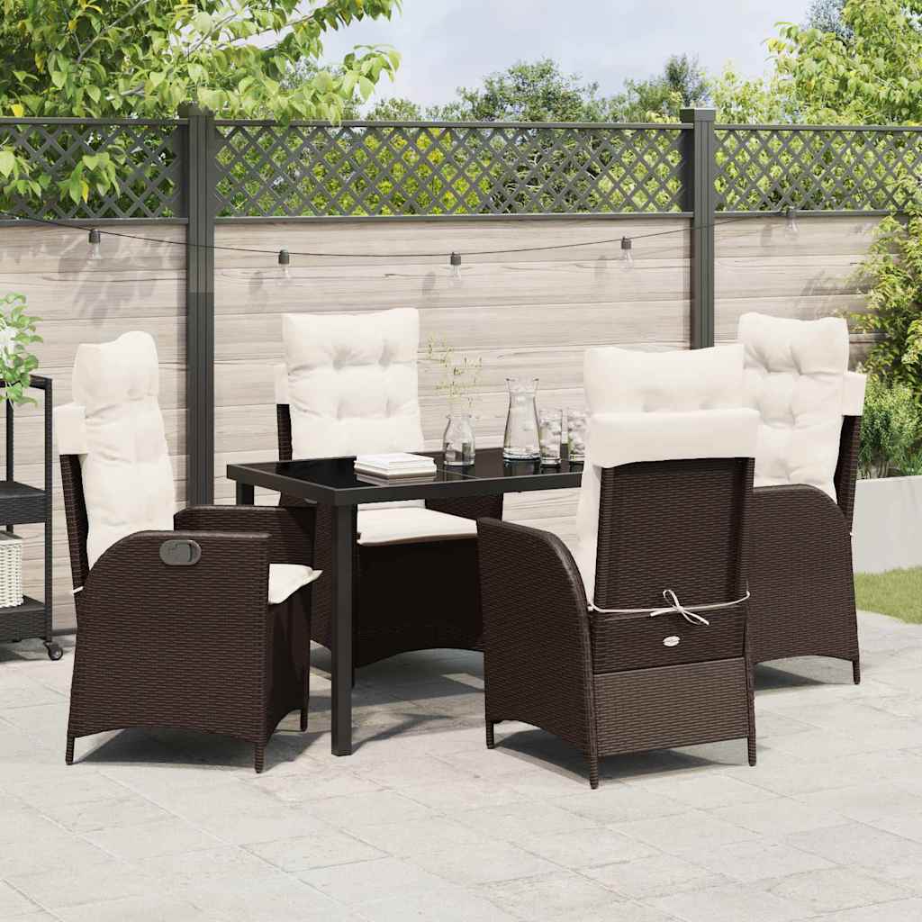 Have Spisebordssæt 5 pcs Brun polyrattan