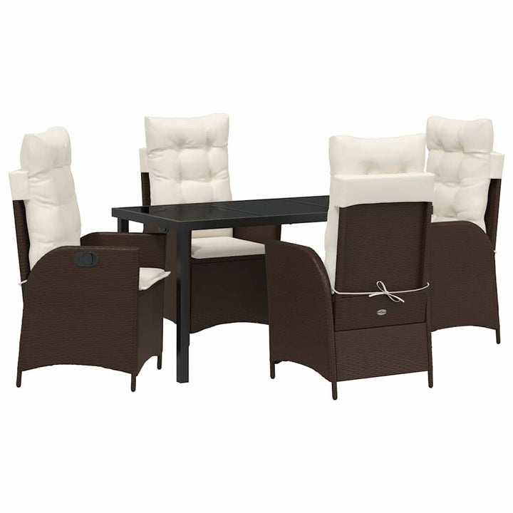 Have Spisebordssæt 5 pcs Brun polyrattan