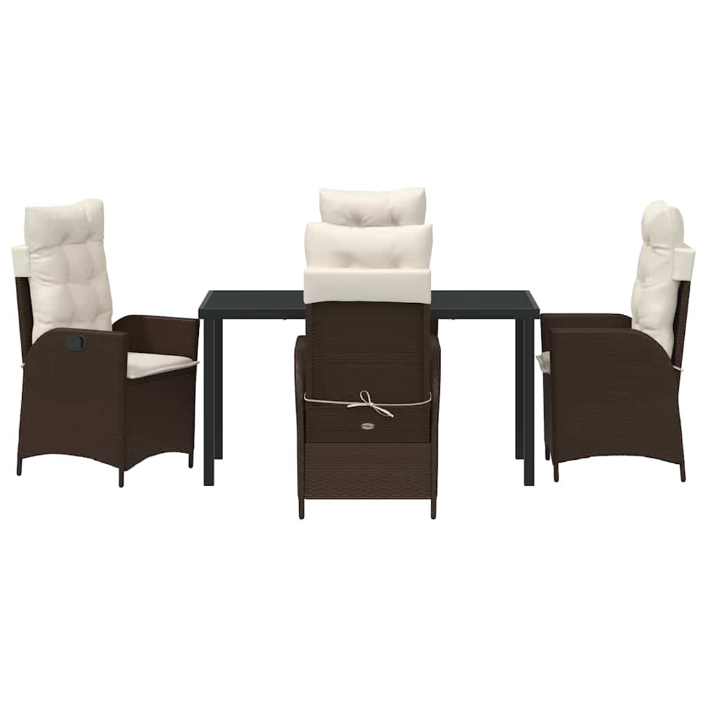 Have Spisebordssæt 5 pcs Brun polyrattan