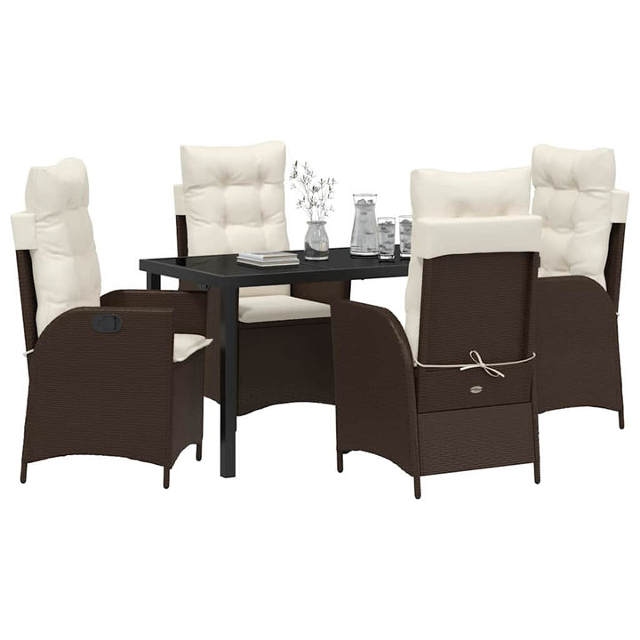 Have Spisebordssæt 5 pcs Brun polyrattan
