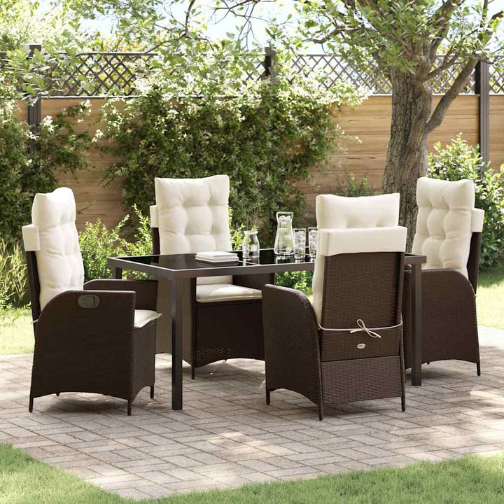 Have Spisebordssæt 5 pcs Brun polyrattan