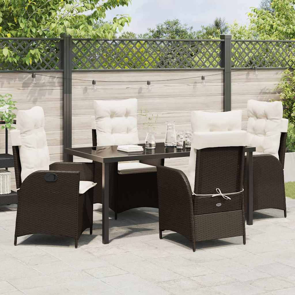 Have Spisebordssæt 5 pcs Brun polyrattan