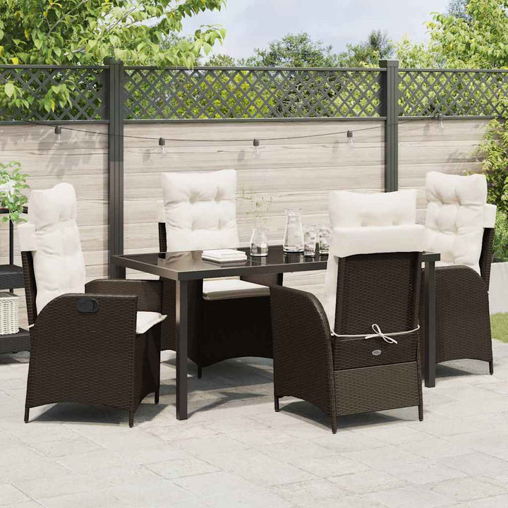 Have Spisebordssæt 5 pcs Brun polyrattan