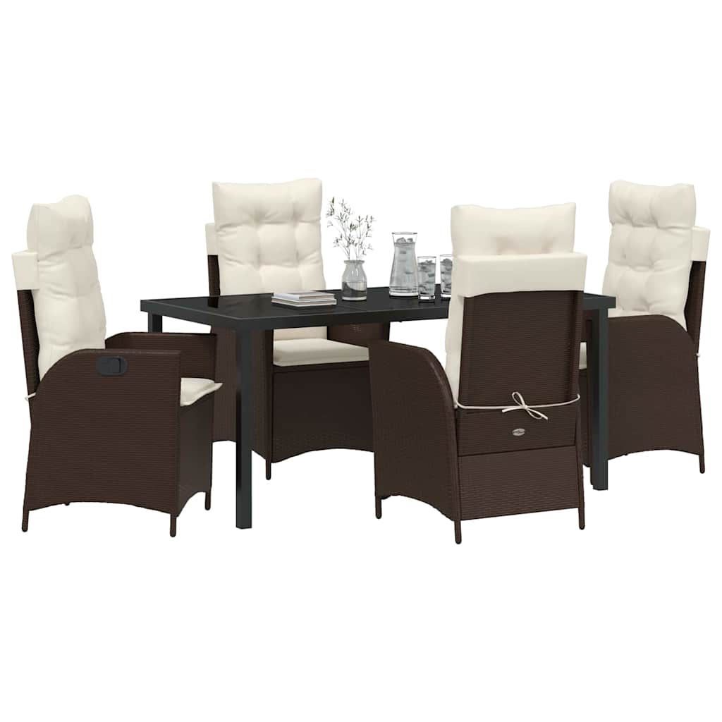 Have Spisebordssæt 5 pcs Brun polyrattan