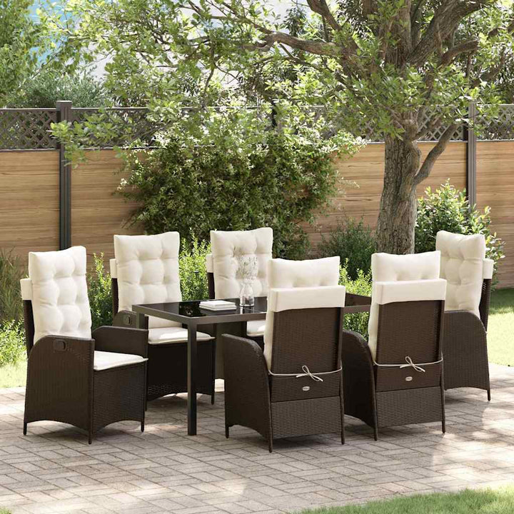 Have Spisebordssæt 7 pcs Brun polyrattan