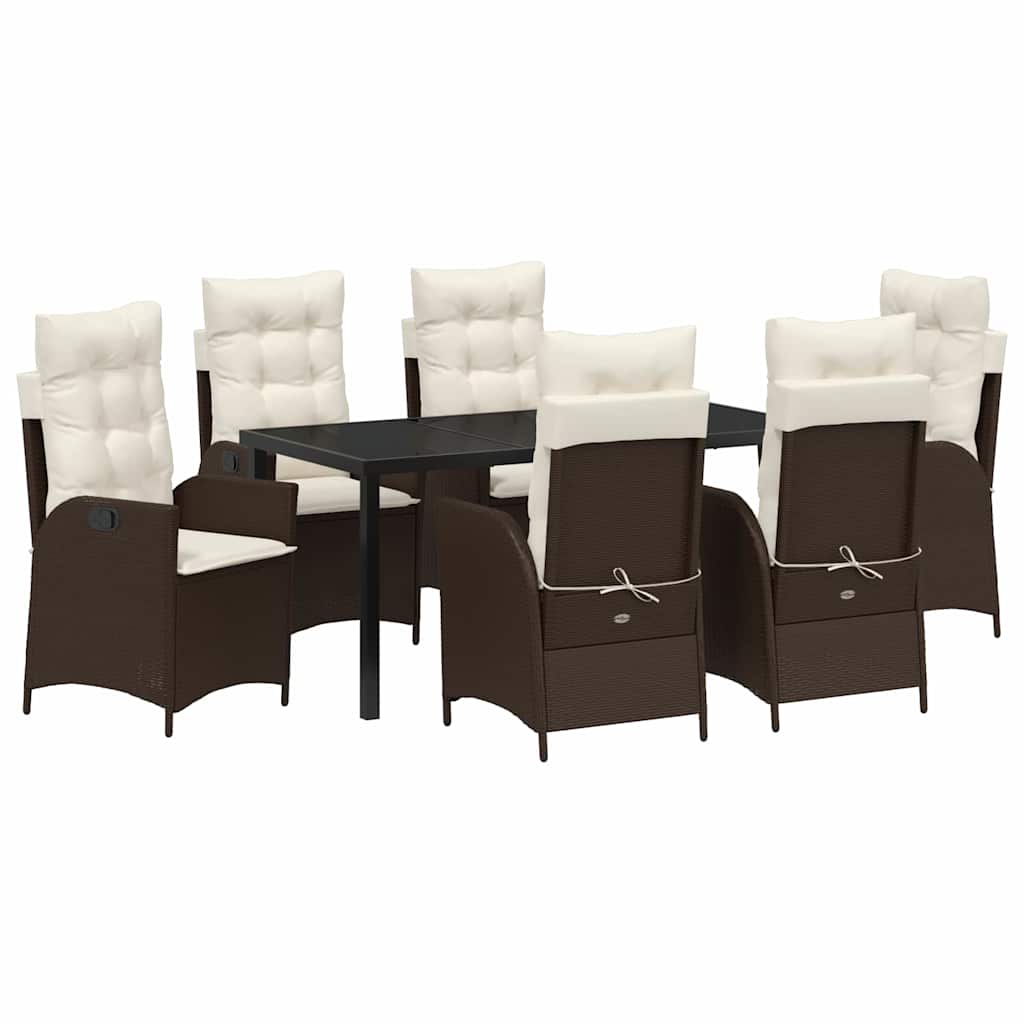 Have Spisebordssæt 7 pcs Brun polyrattan
