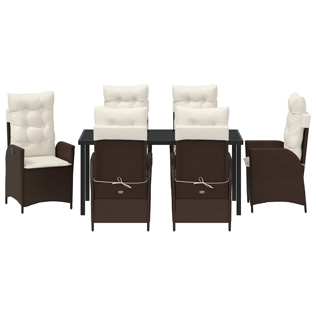 Have Spisebordssæt 7 pcs Brun polyrattan