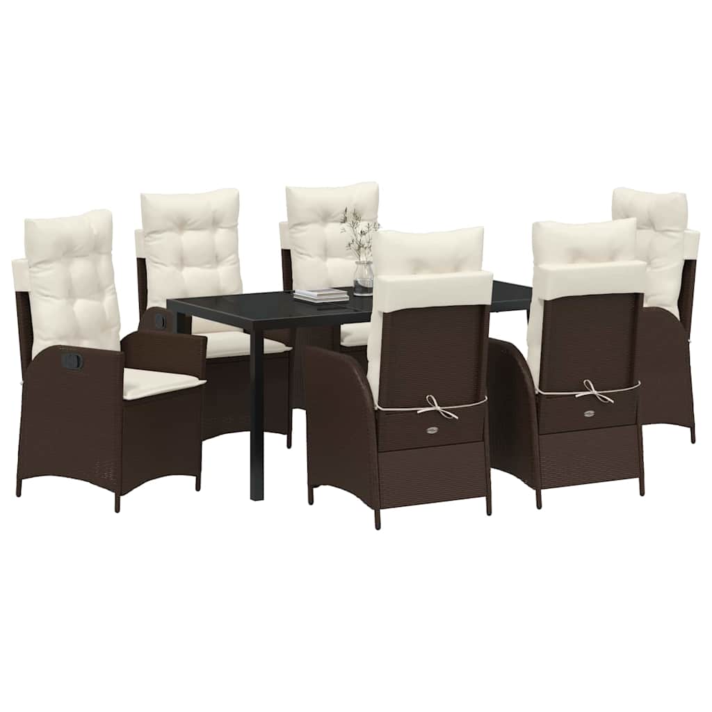 Have Spisebordssæt 7 pcs Brun polyrattan