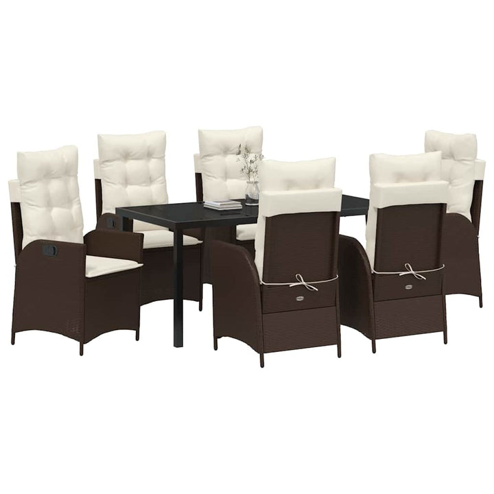 Have Spisebordssæt 7 pcs Brun polyrattan