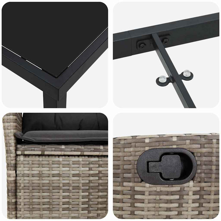 Have Spisebordssæt 3 pcs Grå polyrattan