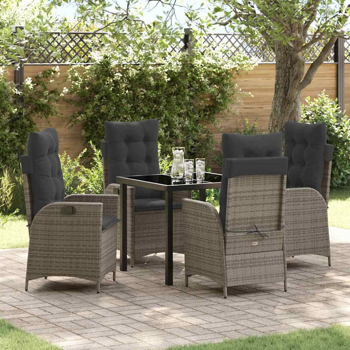 Have Spisebordssæt 5 pcs Grå polyrattan