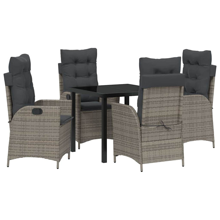 Have Spisebordssæt 5 pcs Grå polyrattan