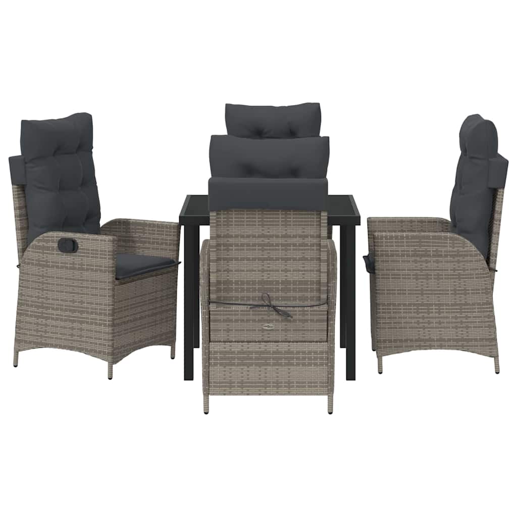 Have Spisebordssæt 5 pcs Grå polyrattan