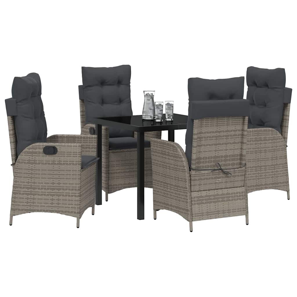 Have Spisebordssæt 5 pcs Grå polyrattan