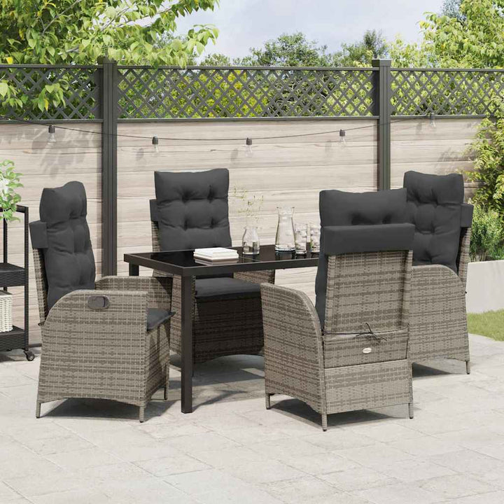 Have Spisebordssæt 5 pcs Grå polyrattan
