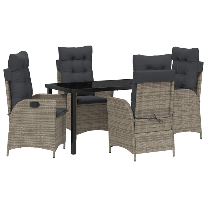 Have Spisebordssæt 5 pcs Grå polyrattan