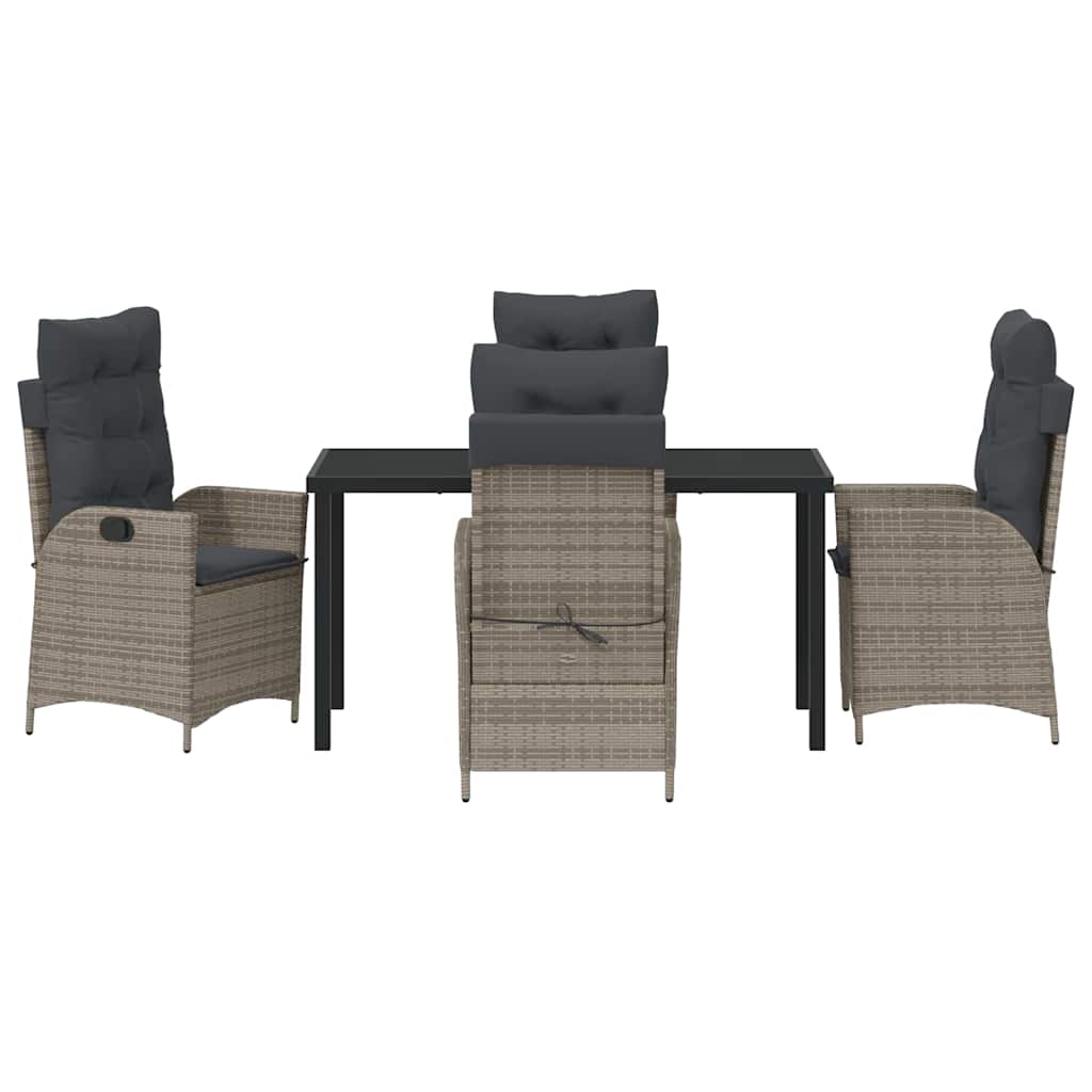 Have Spisebordssæt 5 pcs Grå polyrattan