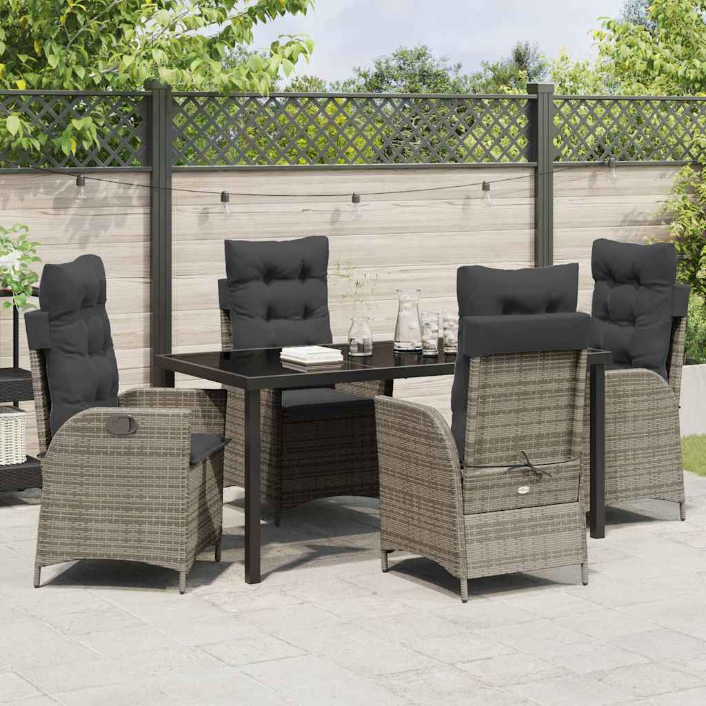 Have Spisebordssæt 5 pcs Grå polyrattan