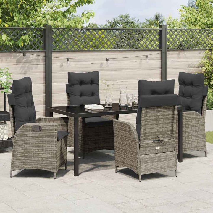 Have Spisebordssæt 5 pcs Grå polyrattan