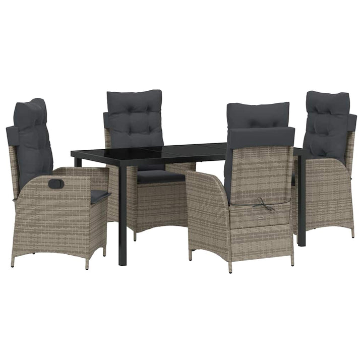 Have Spisebordssæt 5 pcs Grå polyrattan