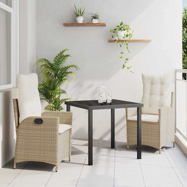 Have Spisebordssæt 3 pcs Beige polyrattan
