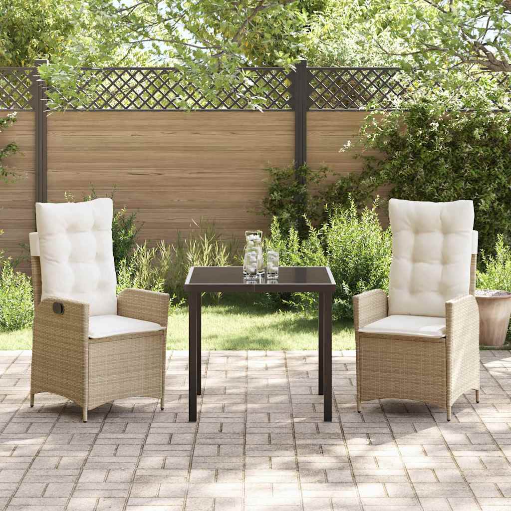 Have Spisebordssæt 3 pcs Beige polyrattan