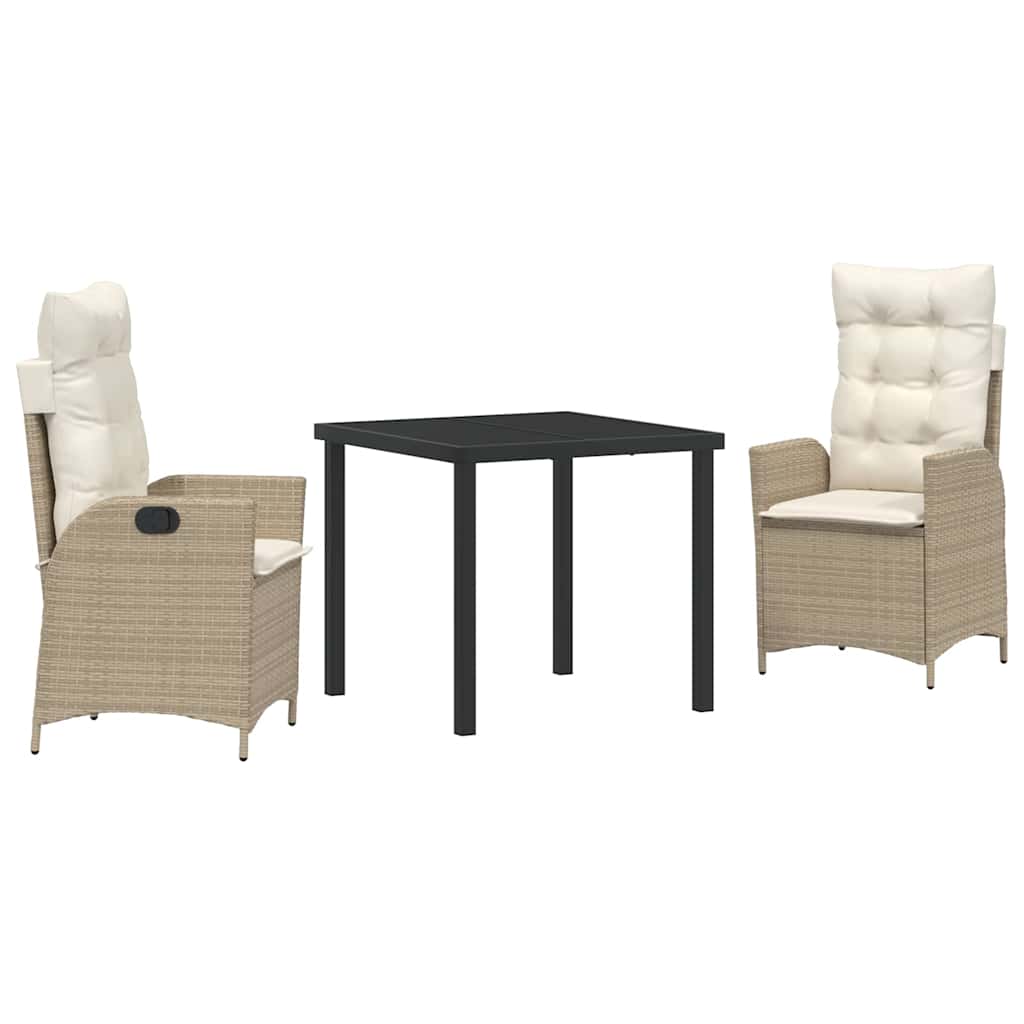 Have Spisebordssæt 3 pcs Beige polyrattan