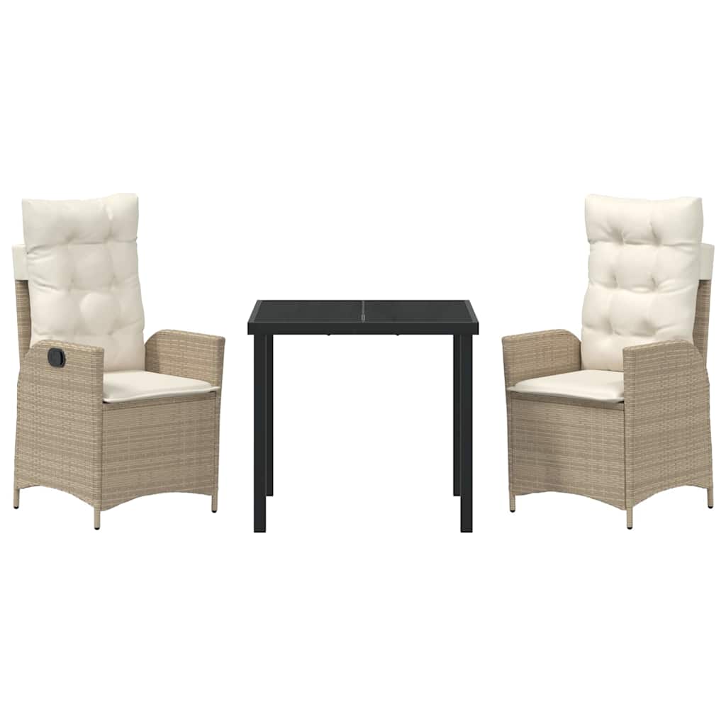Have Spisebordssæt 3 pcs Beige polyrattan