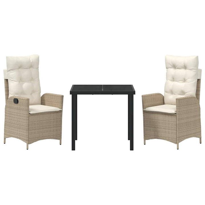 Have Spisebordssæt 3 pcs Beige polyrattan