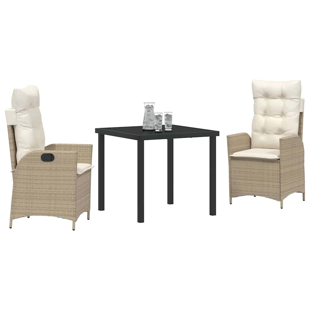 Have Spisebordssæt 3 pcs Beige polyrattan