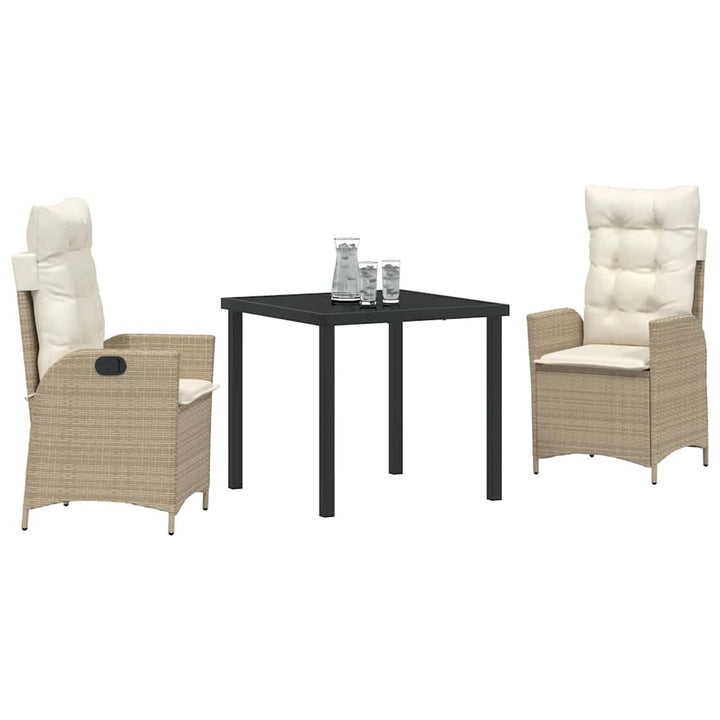 Have Spisebordssæt 3 pcs Beige polyrattan