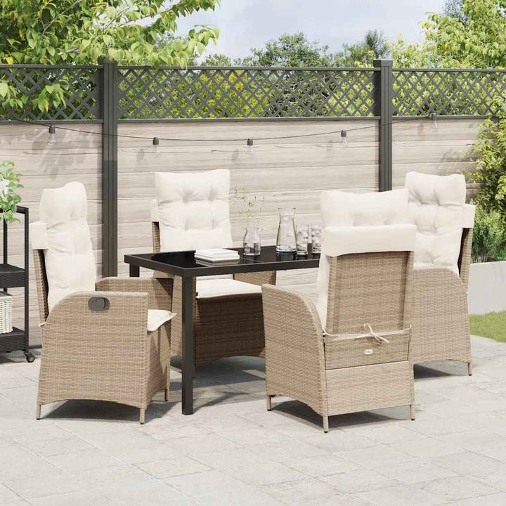 Have Spisebordssæt 5 pcs Beige polyrattan