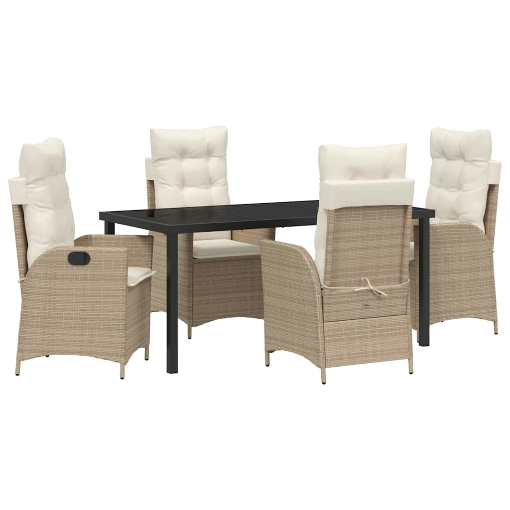 Have Spisebordssæt 5 pcs Beige polyrattan
