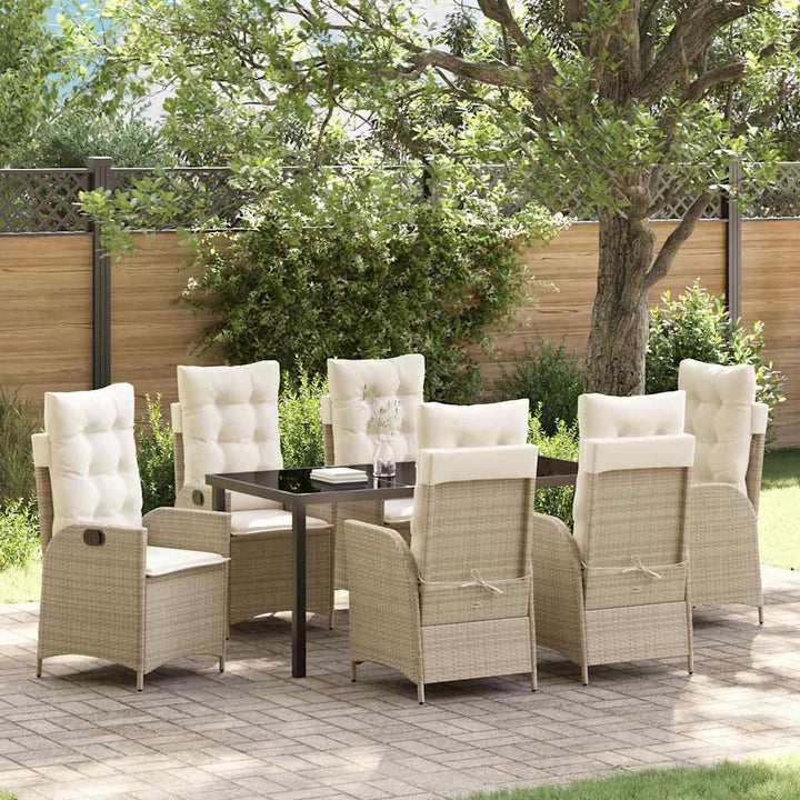 Have Spisebordssæt 7 pcs Beige polyrattan